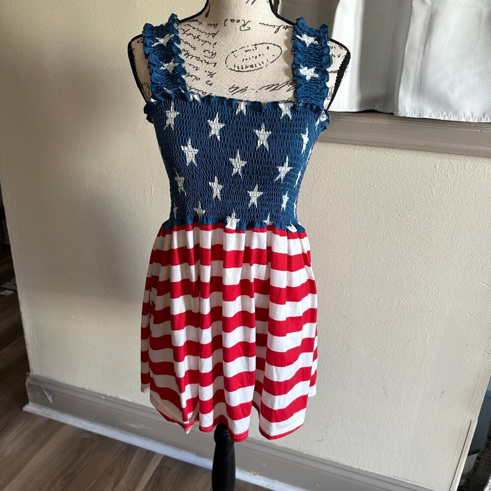Fourth of July- Red white and blue tanktop- Size L